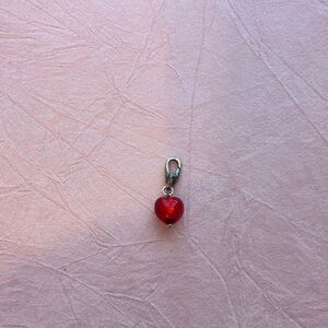 Kay Jewelers Red Heart Charm with Silver Clasp